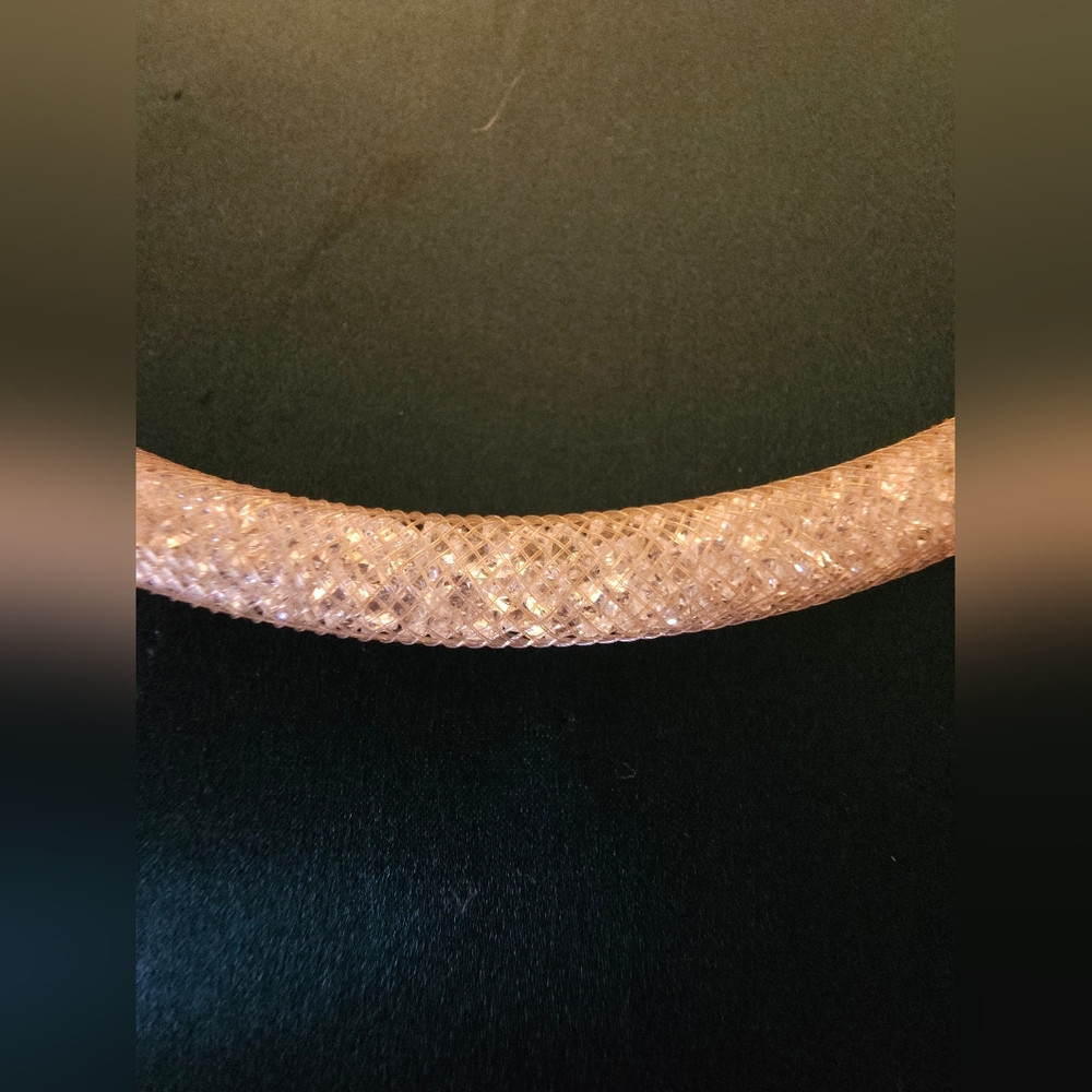 Swarovski Golden Stardust Crystal Mesh Necklace - Picture 6 of 6